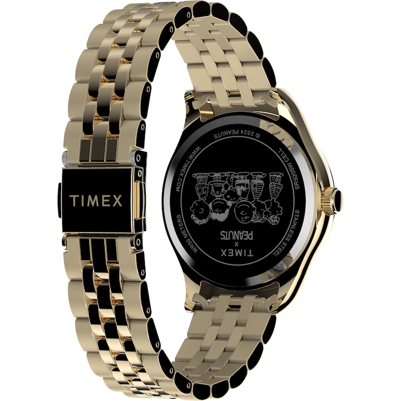 Main Image 6 of Timex Legacy x Peanuts Gold Tone Stainless Steel Bracelet Watchwith Snoopy on Roller Skates