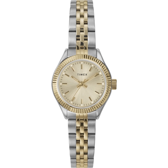 Timex Legacy Mini Gold Dial Two Tone Stainless Steel Bracelet Watch