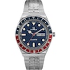 Thumbnail Image 1 of Timex Q Diver Inspired Reissue Luminescent Blue & Red Case Woven Stainless Steel Bracelet Watch