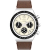 Thumbnail Image 1 of Timex Q Diver Inspired Chronograph Cream Dial & Brown Leather Strap Watch