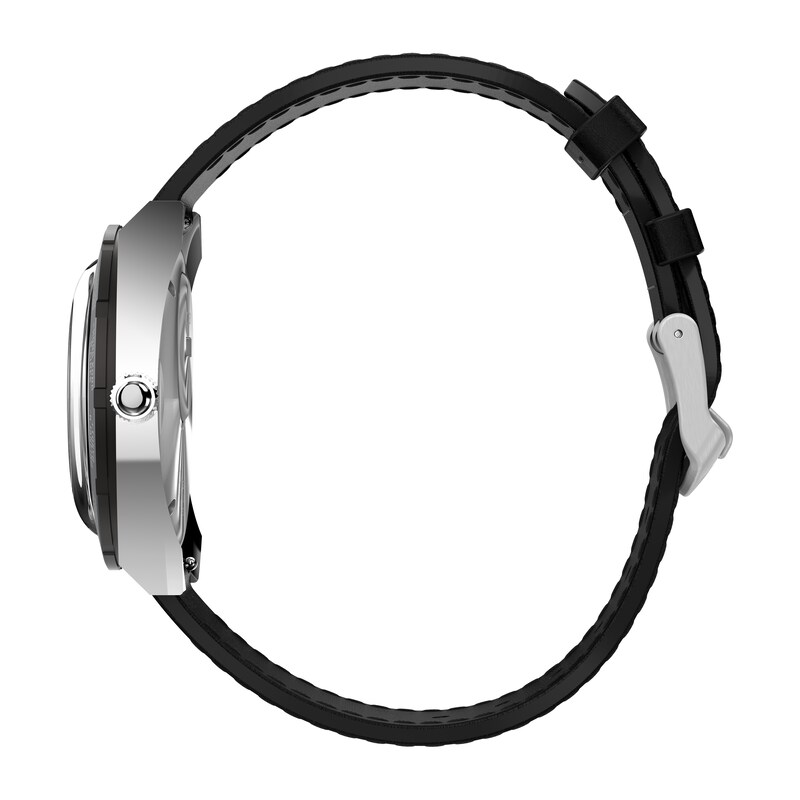 Main Image 3 of Timex World Time Reissue Black Dial & Black Leather Strap Watch