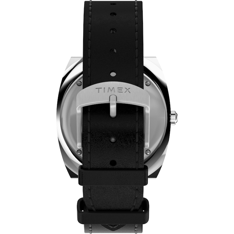 Main Image 4 of Timex World Time Reissue Black Dial & Black Leather Strap Watch