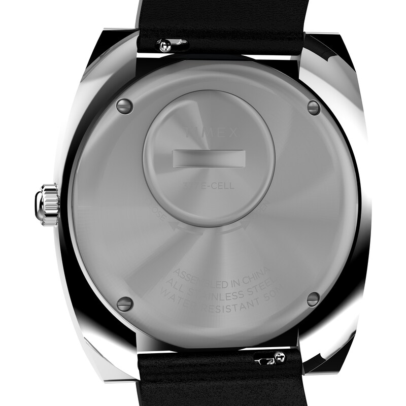 Main Image 5 of Timex World Time Reissue Black Dial & Black Leather Strap Watch