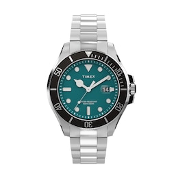 Timex Harborside Coast Black Aventurine Dial Silver Tone Stainless Steel Bracelet Watch