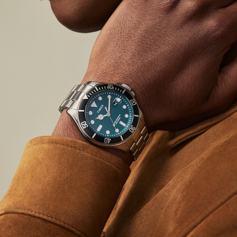 Main Image 4 of Timex Harborside Coast Black Aventurine Dial Silver Tone Stainless Steel Bracelet Watch