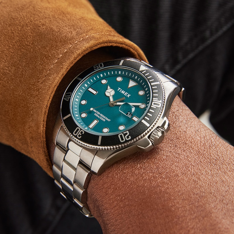 Main Image 5 of Timex Harborside Coast Black Aventurine Dial Silver Tone Stainless Steel Bracelet Watch