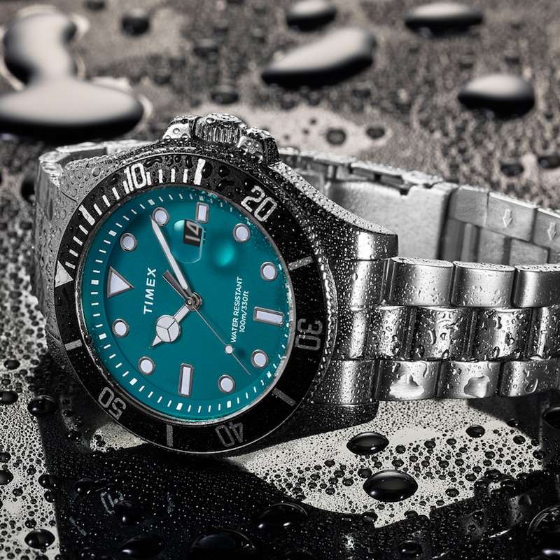 Main Image 6 of Timex Harborside Coast Black Aventurine Dial Silver Tone Stainless Steel Bracelet Watch