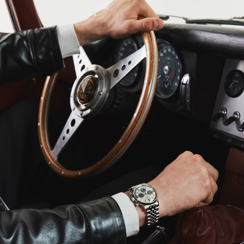 Main Image 4 of Timex Marlin Quartz Chronograph Silver Dial Stainless Steel Bracelet Watch