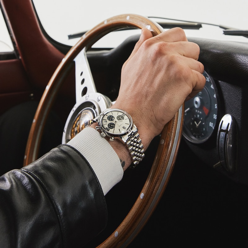 Main Image 5 of Timex Marlin Quartz Chronograph Silver Dial Stainless Steel Bracelet Watch