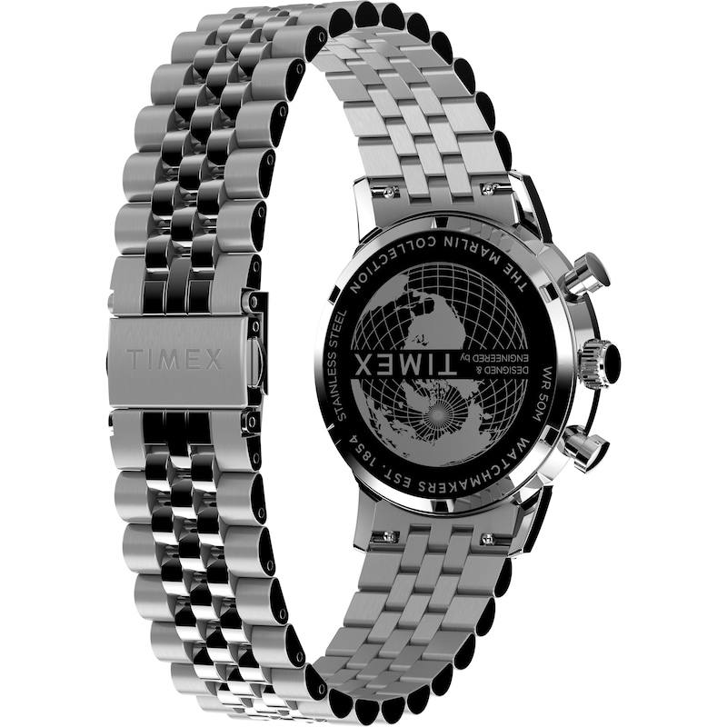 Main Image 9 of Timex Marlin Quartz Chronograph Silver Dial Stainless Steel Bracelet Watch