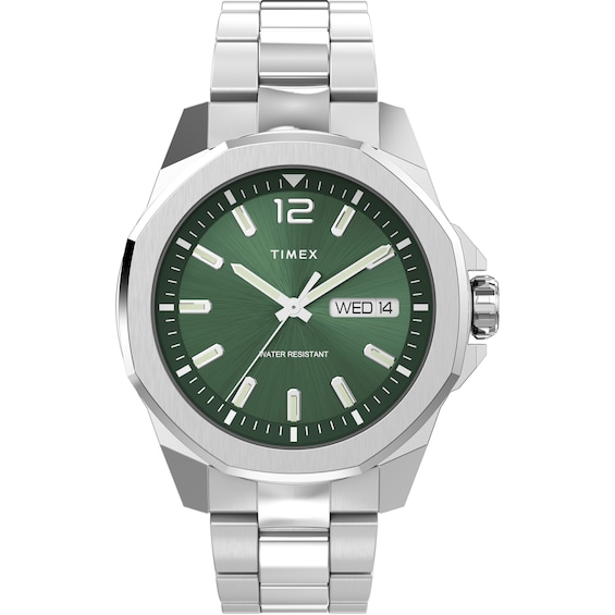 Timex Essex Avenue 46 Green Dial Stainless Steel Bracelet Watch