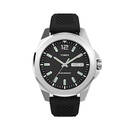 Timex Essex Avenue 46 Black Dial & Black Synthetic Rubber Strap Watch