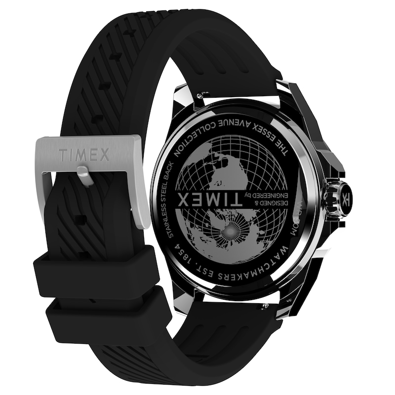 Main Image 4 of Timex Essex Avenue 46 Black Dial & Black Synthetic Rubber Strap Watch
