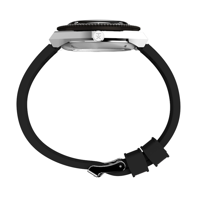 Main Image 5 of Timex M79 Automatic Amber Tone Dial Black Synthetic Rubber Strap Watch