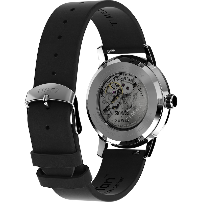 Main Image 5 of Timex Marlin Automatic Snoopy Flying Ace Black Dial & Black Leather Strap Watch