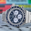Thumbnail Image 7 of Timex Q Diver Inspired Chronograph Blue Dial Stainless Steel Bracelet Watch