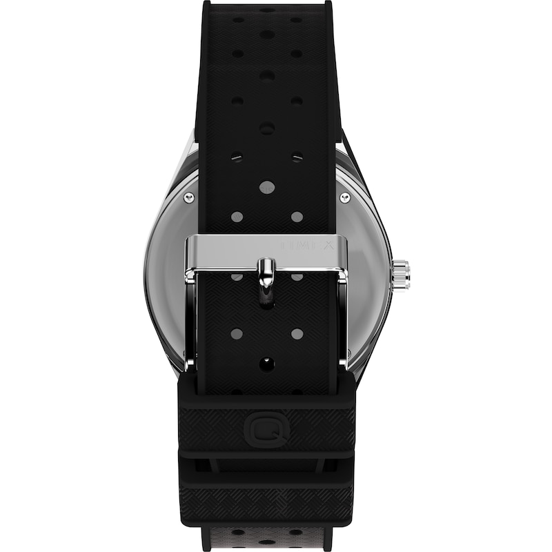 Main Image 5 of Timex Q GMT Men's Black Dial Green Accented Case & Black Synthetic Rubber Strap Watch
