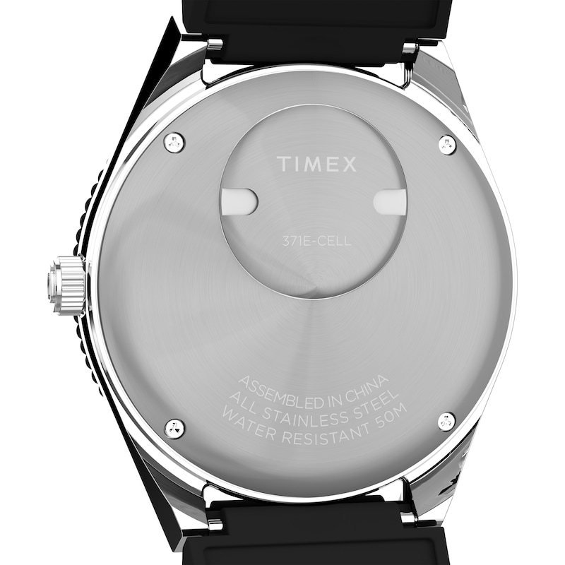 Main Image 6 of Timex Q GMT Men's Black Dial Green Accented Case & Black Synthetic Rubber Strap Watch