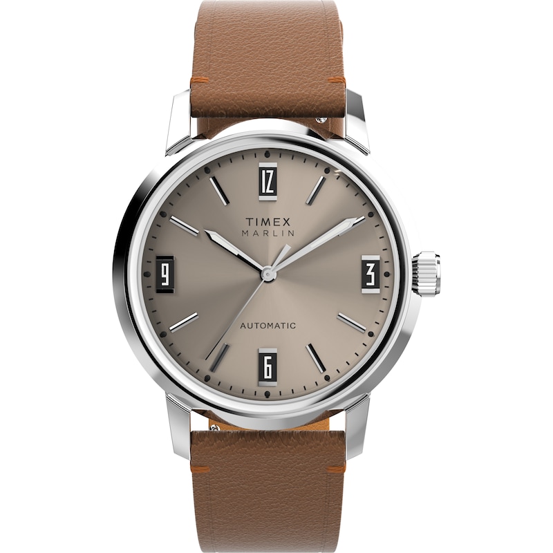 Main Image 1 of Timex Marlin Automatic Light Bronze Dial & Brown Leather Strap Watch