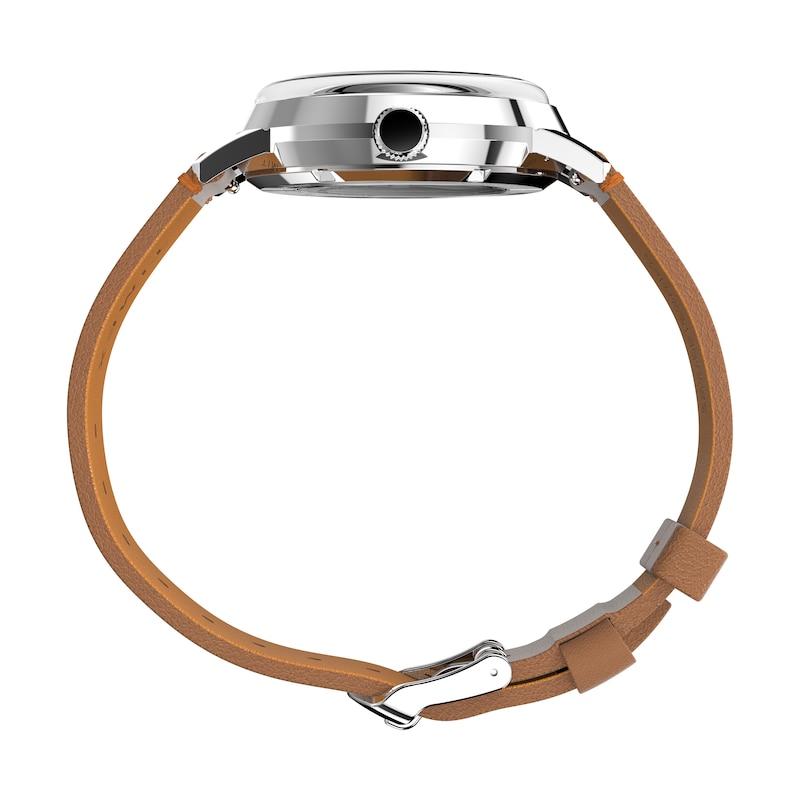 Main Image 6 of Timex Marlin Automatic Light Bronze Dial & Brown Leather Strap Watch