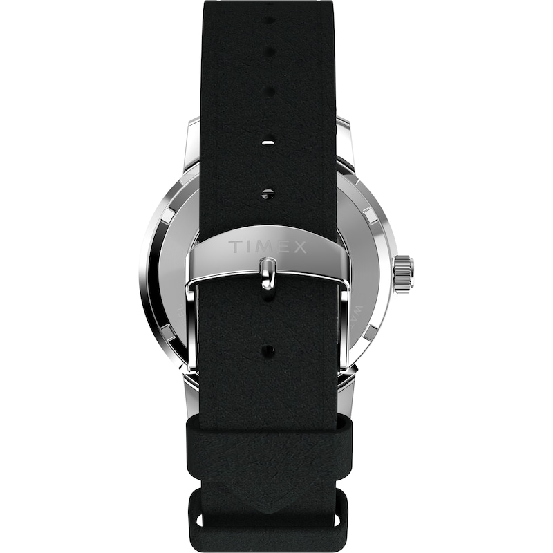 Main Image 7 of Timex Marlin Automatic Black Dial & Black Leather Strap Watch