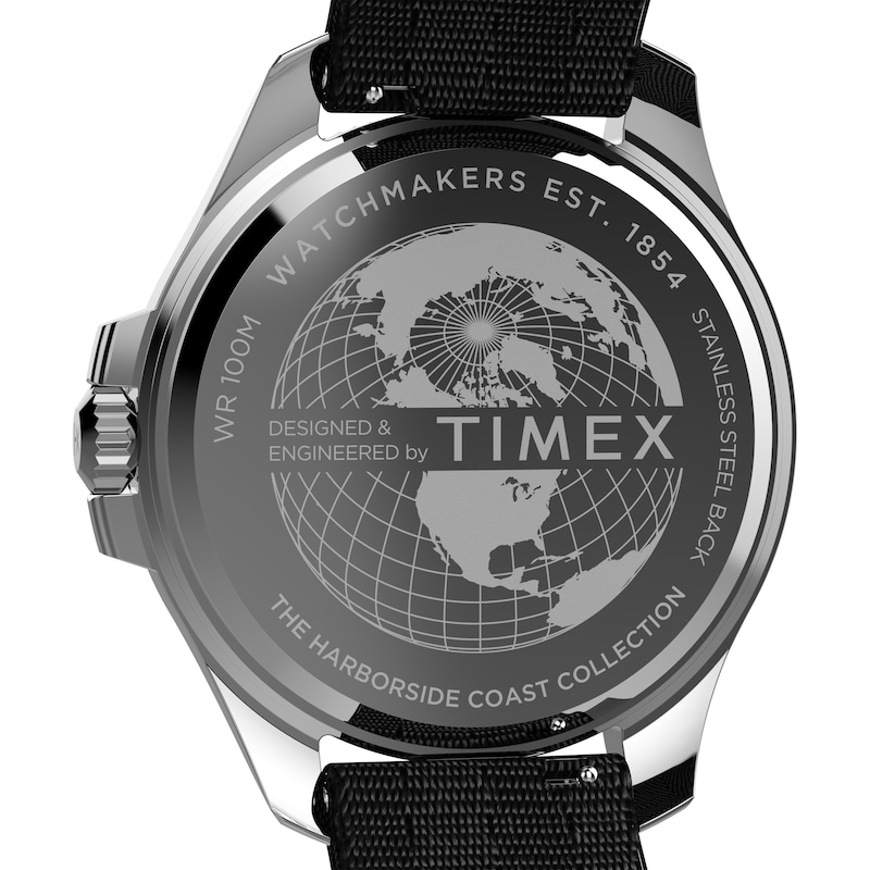 Main Image 4 of Timex Harborside Coast Black Dial & Tide Upcycled Fabric Strap Watch