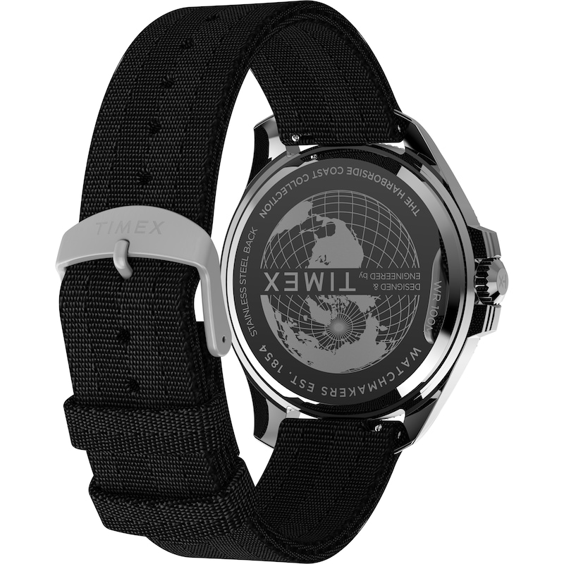 Main Image 9 of Timex Harborside Coast Black Dial & Tide Upcycled Fabric Strap Watch