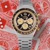 Thumbnail Image 3 of Timex Q Chronograph Black & Gold Tone Dial Stainless Steel Watch