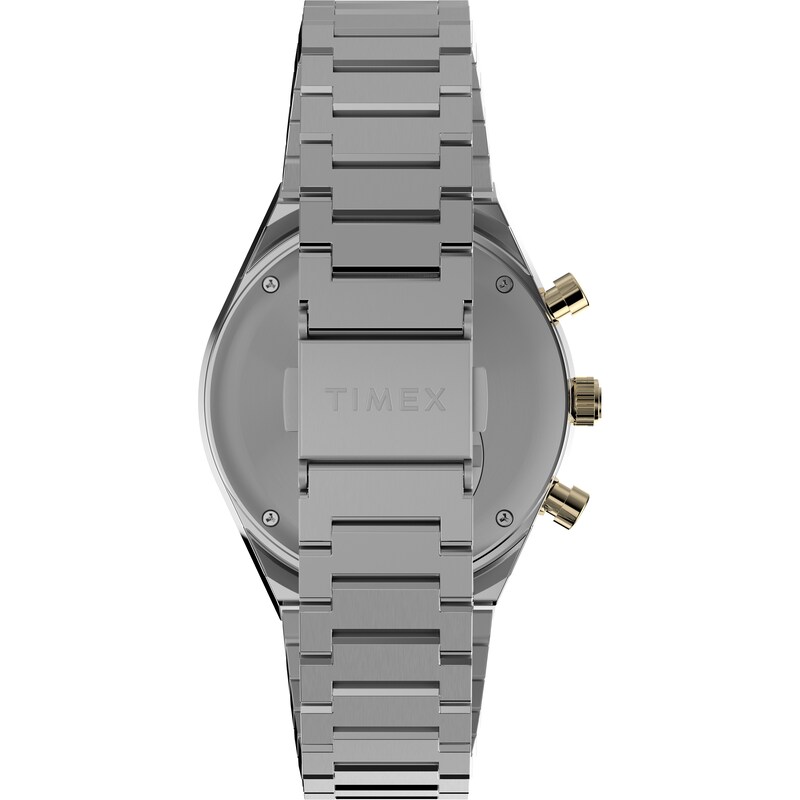 Main Image 5 of Timex Q Chronograph Black & Gold Tone Dial Stainless Steel Watch
