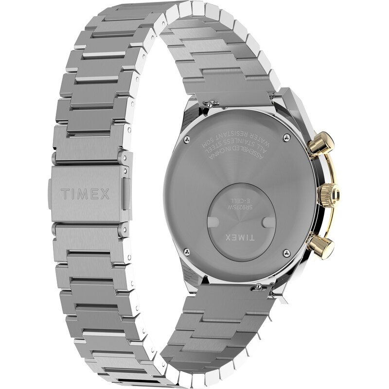 Main Image 7 of Timex Q Chronograph Black & Gold Tone Dial Stainless Steel Watch