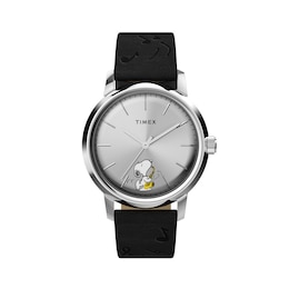 Timex x Peanuts Snoopy Marlin Automatic Saxophonist 40mm Leather Strap Watch