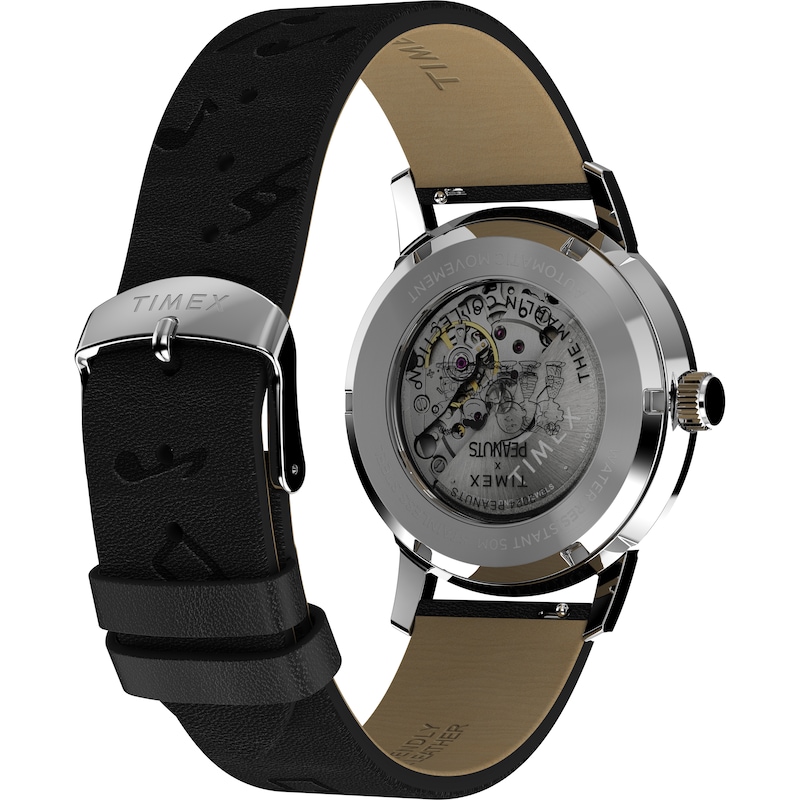 Main Image 9 of Timex x Peanuts Snoopy Marlin Automatic Saxophonist 40mm Leather Strap Watch