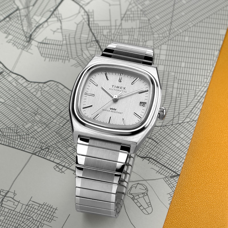 Main Image 3 of Timex Automatic 1983 E Line Reissue 34mm Stainless Steel Expansion Band Watch