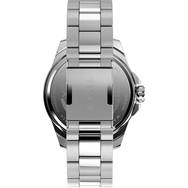 Main Image 7 of Timex Essex Ave Multifunction 46mm Black Dial Stainless Steel Bracelet Watch