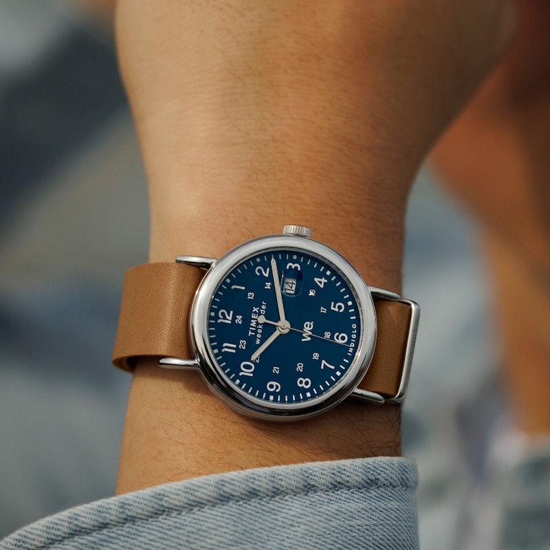 Main Image 2 of Timex Weekender 40mm Brown Leather Strap Watch