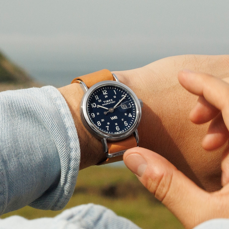 Main Image 5 of Timex Weekender 40mm Brown Leather Strap Watch