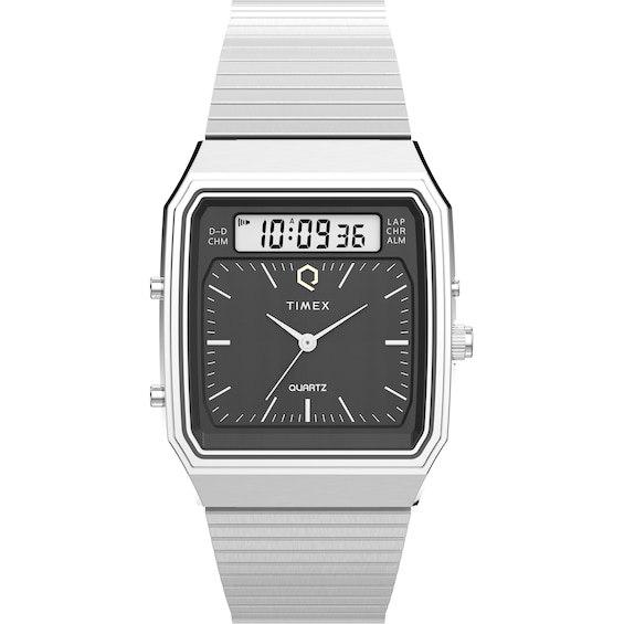 Timex Q 1982 Ana-Digi Reissue Men's 33mm Stainless Steel Bracelet Watch