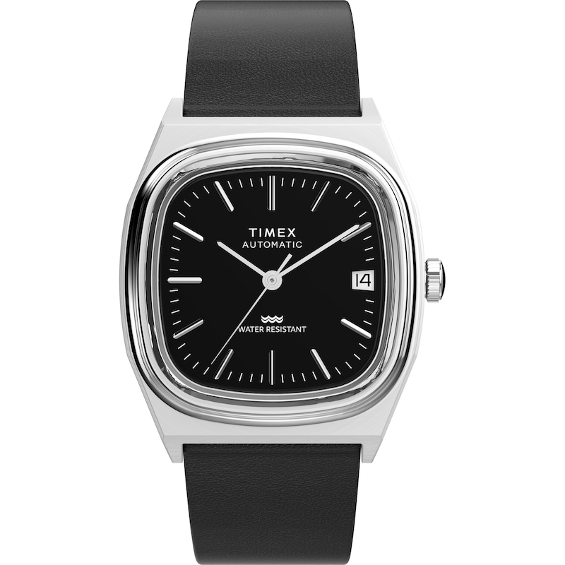 Main Image 1 of Timex Automatic 1983 E Line Men's 34mm Black Leather Strap Watch
