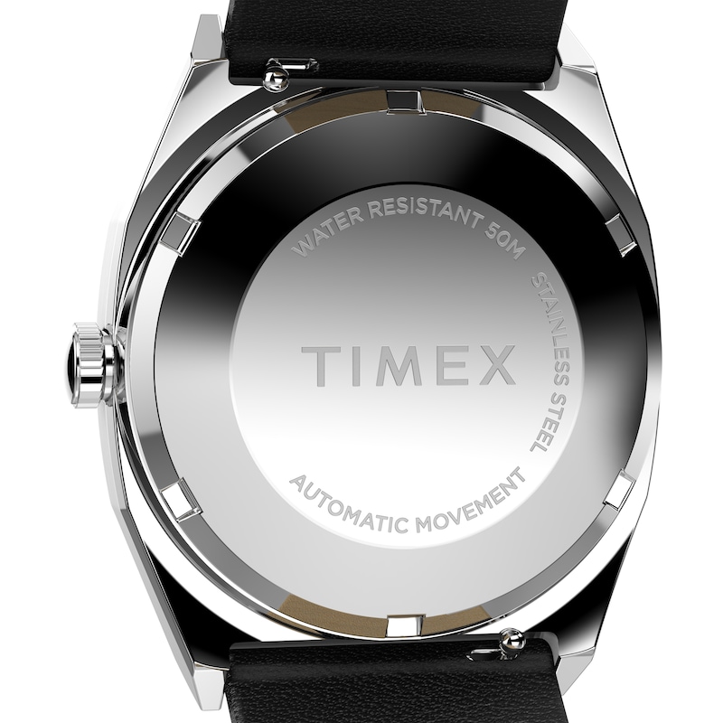 Main Image 6 of Timex Automatic 1983 E Line Men's 34mm Black Leather Strap Watch