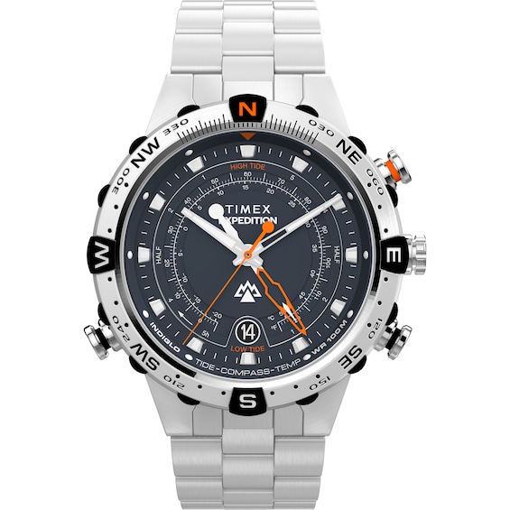 Timex Expedition Tide-Temp-Compass 45mm Stainless Steel Bracelet Watch