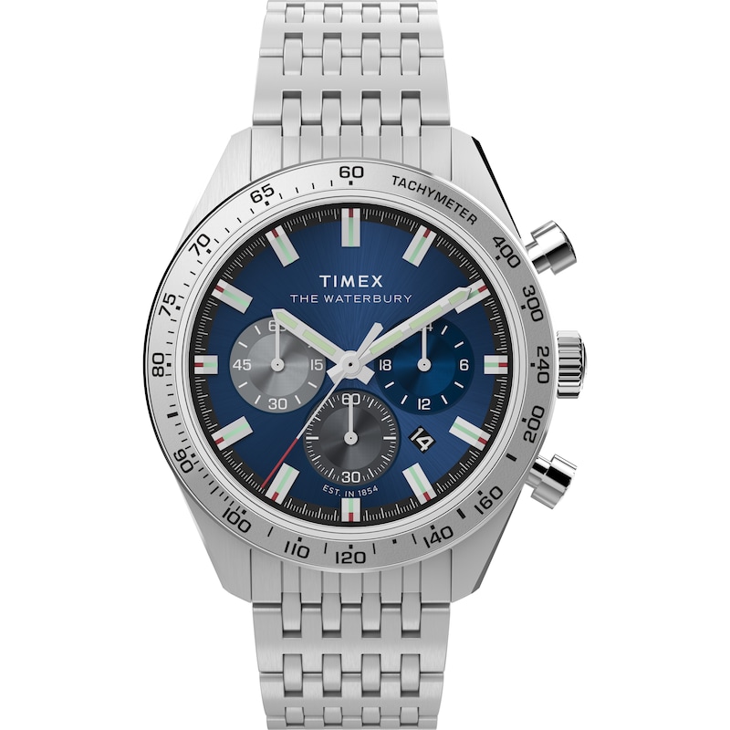 Main Image 1 of Timex Waterbury Metropolitan Chronograph 41mm Blue Dial & Stainless Steel Watch