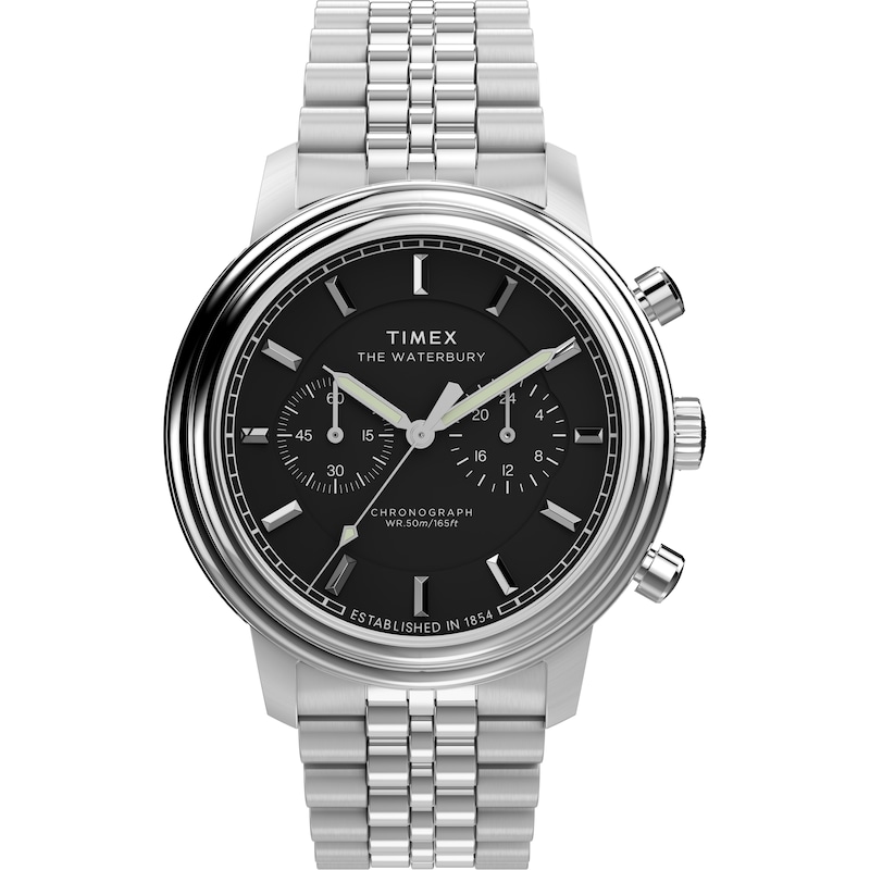 Main Image 1 of Timex Waterbury Metropolitan Chronograph 41mm Black Dial & Stainless Steel Watch