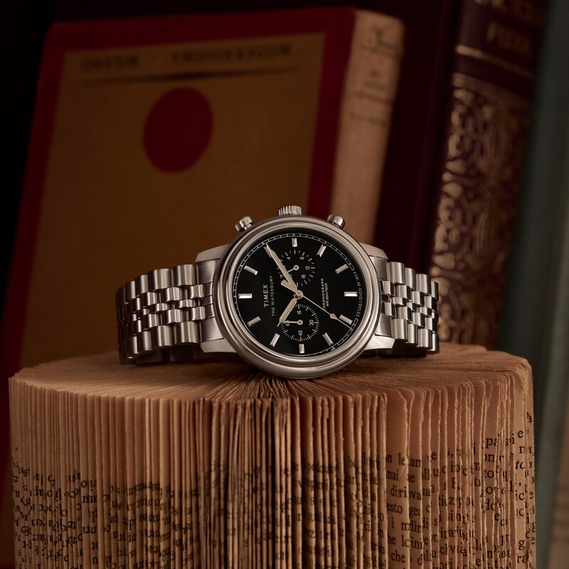 Main Image 4 of Timex Waterbury Metropolitan Chronograph 41mm Black Dial & Stainless Steel Watch