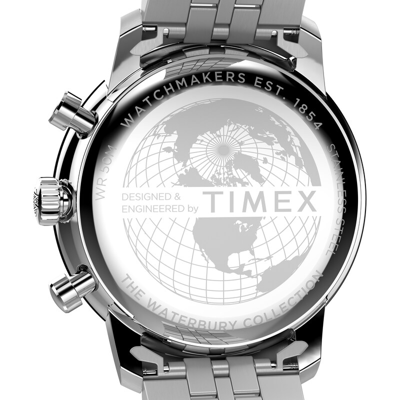 Main Image 7 of Timex Waterbury Metropolitan Chronograph 41mm Black Dial & Stainless Steel Watch