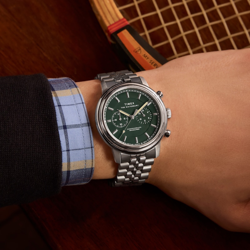 Main Image 2 of Timex Waterbury Metropolitan Chronograph 41mm Stainless Steel Bracelet Watch
