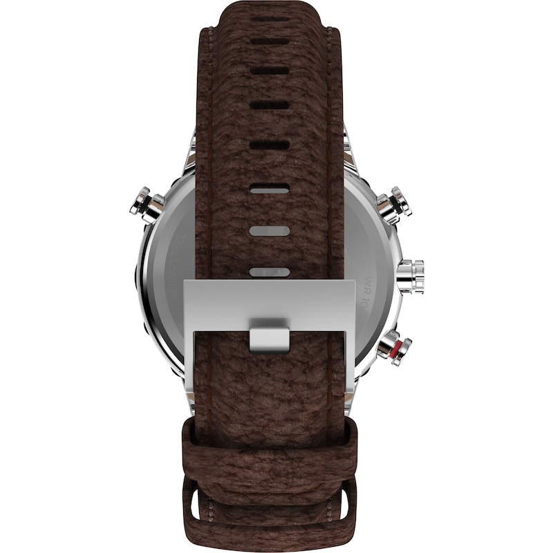 Main Image 3 of Timex IQ Tide Temp Compass 45mm Brown Leather Strap Watch