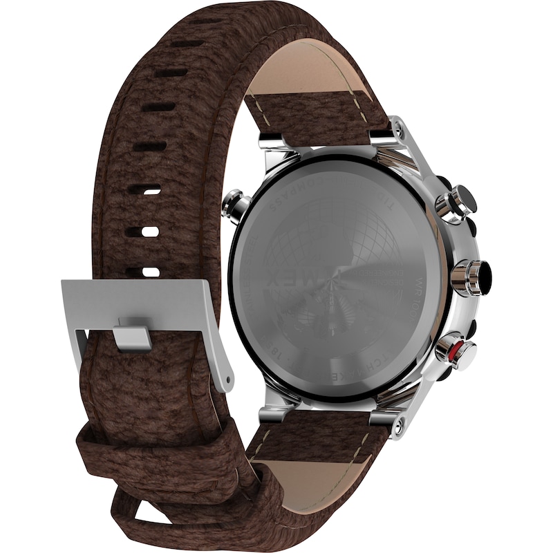 Main Image 5 of Timex IQ Tide Temp Compass 45mm Brown Leather Strap Watch