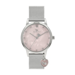 Radley Ladies' Pink Dial Stainless Steel Mesh Bracelet Watch