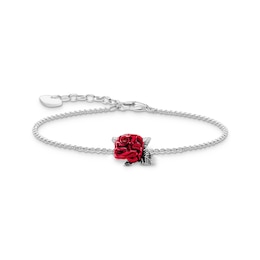 Thomas Sabo True Romance Ladies' Sterling Silver Red Rose Bracelet