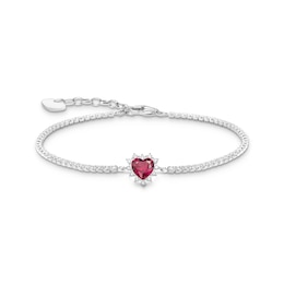 Thomas Sabo True Romance Ladies' Sterling Silver Red Heart Bracelet